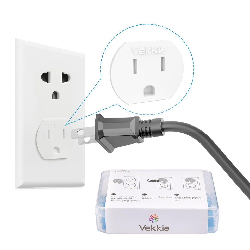 Vekkia Loose Outlet Fix Plug Spacers, Keep Your Loose Socket Jack Snug for Power Plug,Plug Fixer Stickers Prevent Extender, Adapter from Falling Out Easily or Cutting Off Electricity