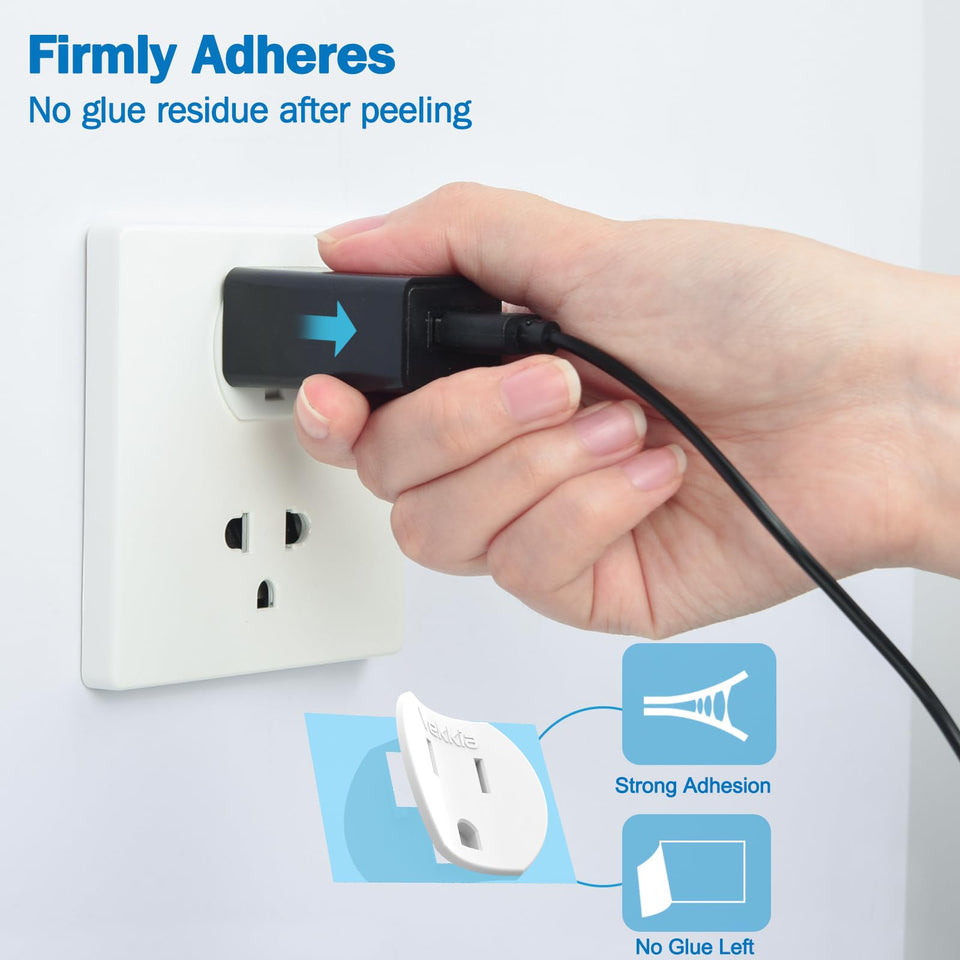 Vekkia Loose Outlet Fix Plug Spacers, Keep Your Loose Socket Jack Snug for Power Plug,Plug Fixer Stickers Prevent Extender, Adapter from Falling Out Easily or Cutting Off Electricity