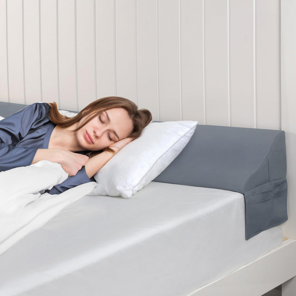 Vekkia Queen Size Bed Wedge Pillow for Headboard, Mattress Gap Filler, Bed Gap Filler,Triangle Bloster Pillow to Close The Gap (0-5.5") Between Your Headboard and Mattress