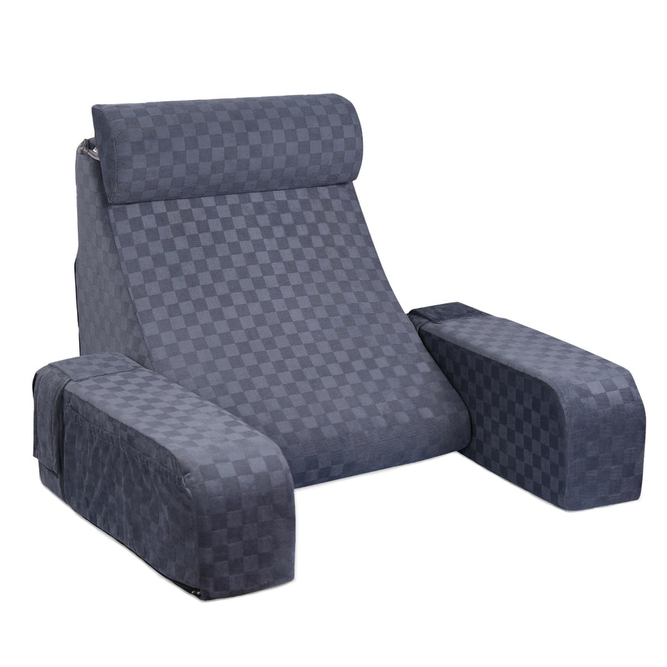 Vekkia Reading-Pillow for Sitting in Bed Adult,Back-Pillow for Bed Sitting Up,Back Rest Pillow with Arms Rest/Bed Chair Pillow for Bed, Reading or Watching TV -19in