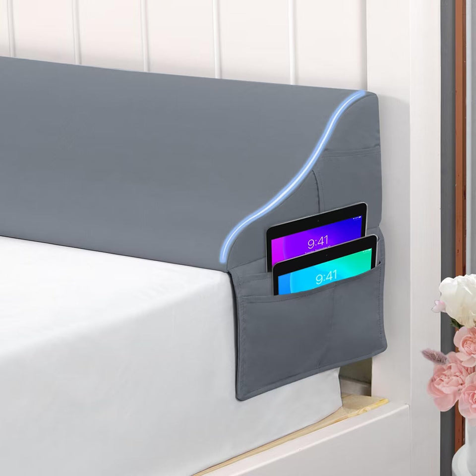 Vekkia Queen Size Bed Wedge Pillow for Headboard, Mattress Gap Filler, Bed Gap Filler,Triangle Bloster Pillow to Close The Gap (0-5.5") Between Your Headboard and Mattress