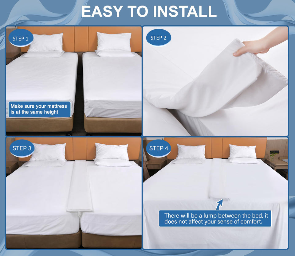 Vekkia Split King Gap Filler for Adjustable Bed,Twin to King Bed Converter Kit,Bed Bridge Twin to King,Mattress Connector with Washable Cover,for Guests Stayovers,Family Room