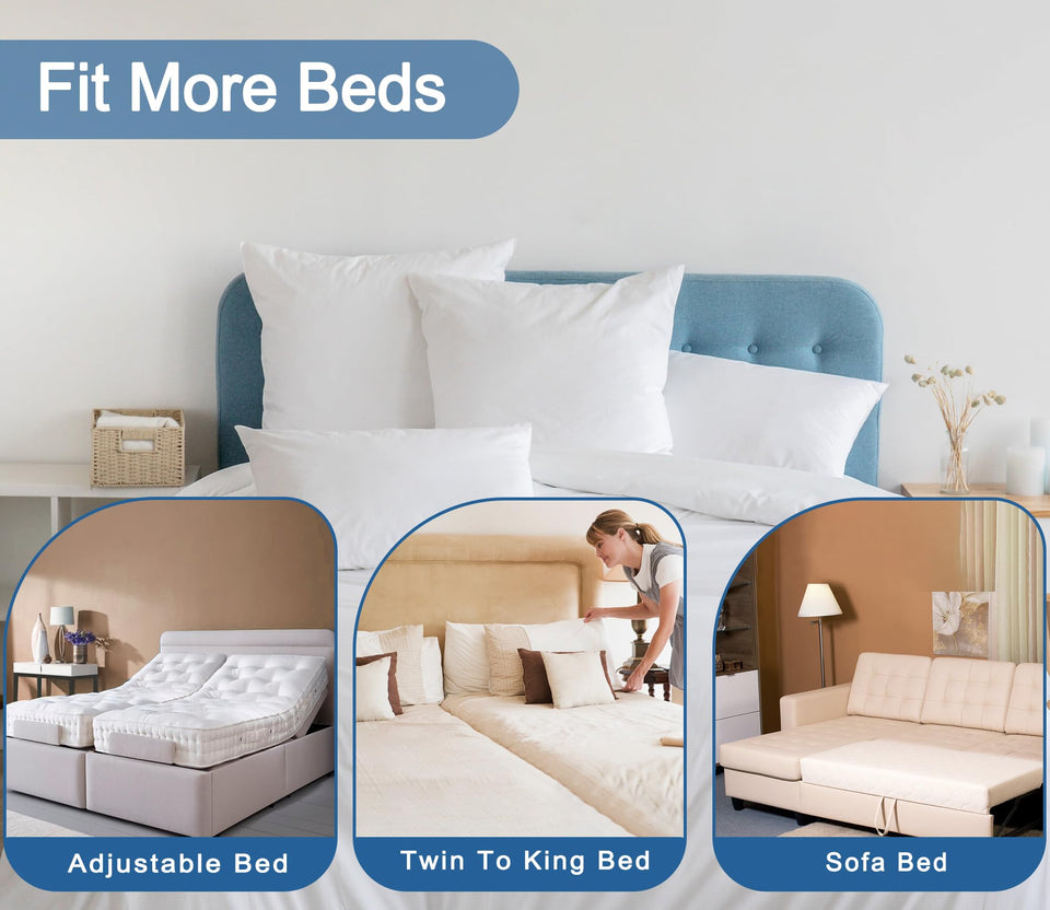 Vekkia Split King Gap Filler for Adjustable Bed,Twin to King Bed Converter Kit,Bed Bridge Twin to King,Mattress Connector with Washable Cover,for Guests Stayovers,Family Room
