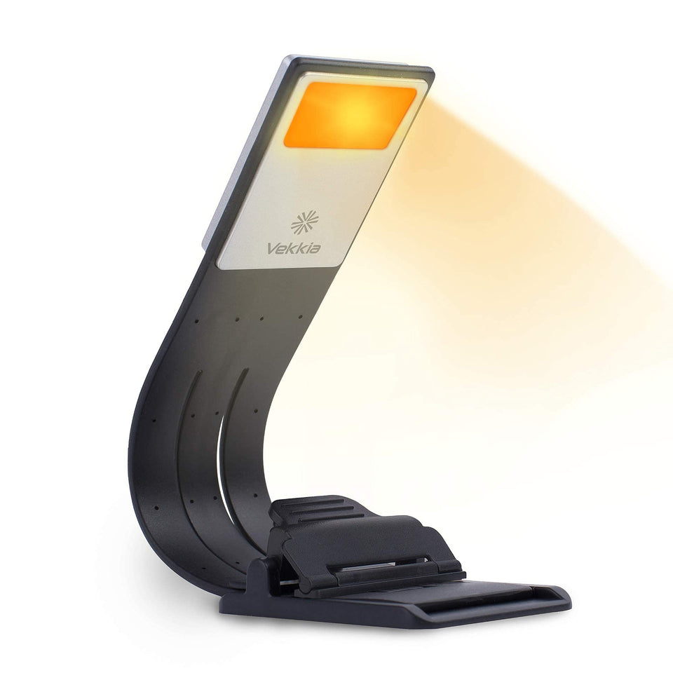 Vekkia Bookmark Book Light, Clip on Reading Lights for Books in Bed, Infinite Brightness Levels, Soft Light Easy for Eyes, Built-in USB Cable Easy Charge. Perfect for Readers & Kids