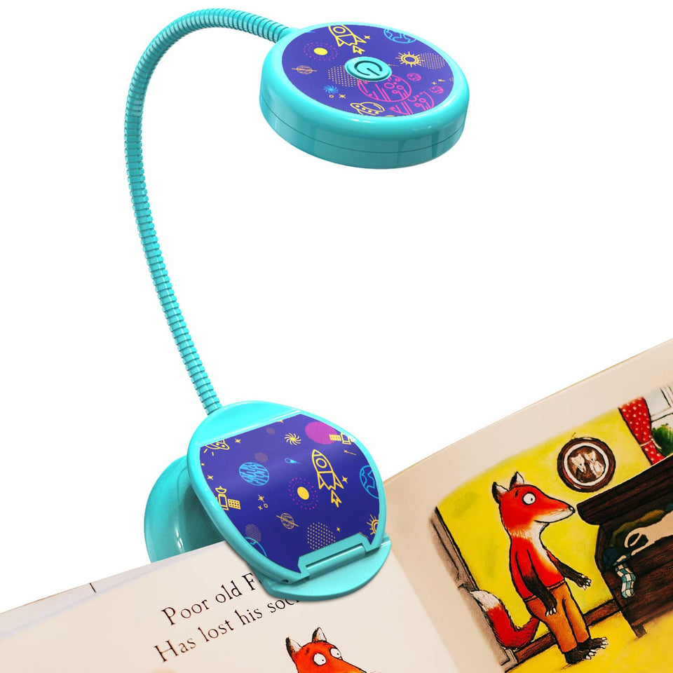 Vekkia Cute Rechargeable Book Light, Eye-Care Clip on Reading Lights for Reading in Bed, 3 Colors & 3 Brightness, 1.8oz Light Weight, Up to 40 Hours Reading, Great Gifts for Kids & Readers