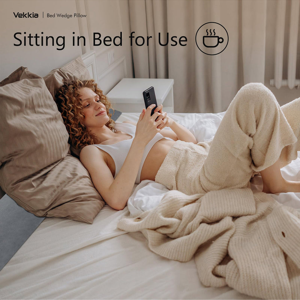 Vekkia Bed Wedge Pillow/Headboard Pillow/Pillow Wedge for Headboard Gap/Bed Gap Filler,Close Gap (0-3.5") Between Your Mattress and Headboard,Bed Without Headboard