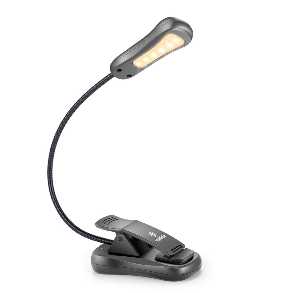 Vekkia 3000K Warm LED Rechargeable Book Light, Book Lights for Reading at Night, 3 Brightness, Up to 80 Hours, Lightweight, Perfect for Readers