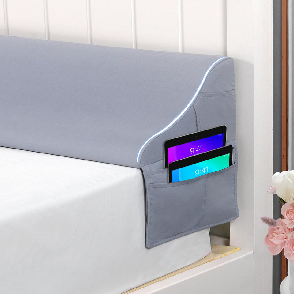 Vekkia King Size Bed Wedge Pillow for Headboard Gap, Mattress Gap Filler W/Big Pockets, Triangle Bloster Pillow, Bed Gap Filler to Close The Gap (0-6") Between Your Headboard and Mattress