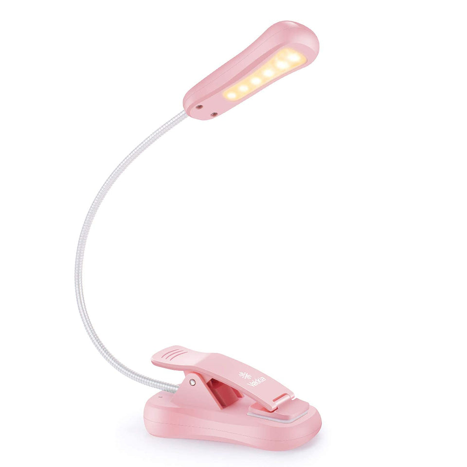 Vekkia 3000K Warm LED Rechargeable Book Light, Book Lights for Reading at Night, 3 Brightness, Up to 80 Hours, Lightweight, Perfect for Readers
