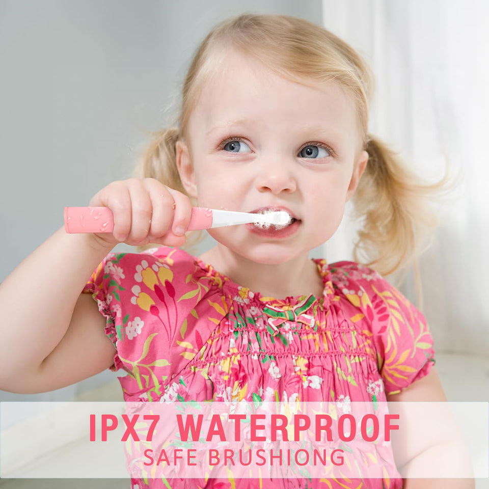 Vekkia Kids Electric Toothbrushes, Kids Toothbrush with 3 Modes and 2-Min Time for Age 3+, IPX7 Waterproof, 4 Soft Bristles