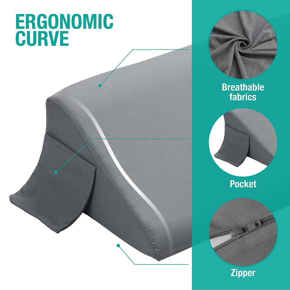 Vekkia Bed Wedge Pillow/Headboard Pillow/Mattress Wedge Twin,Bed Gap Filler to Fill Gap (0-6") Between Headboard and Mattress