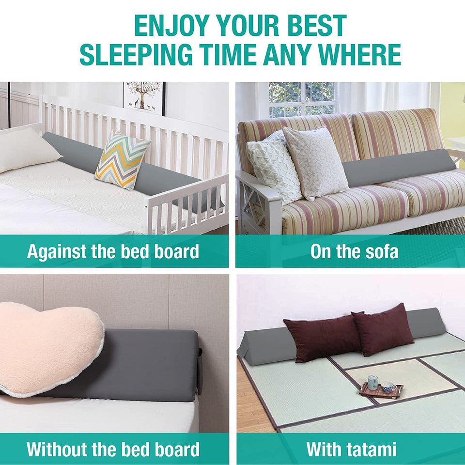 Vekkia Bed Wedge Pillow/Headboard Pillow/Mattress Wedge Twin,Bed Gap Filler to Fill Gap (0-6") Between Headboard and Mattress