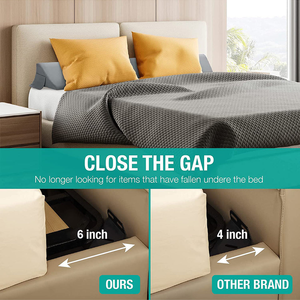 Vekkia Bed Wedge Pillow/Headboard Pillow/Mattress Wedge Twin,Bed Gap Filler to Fill Gap (0-6") Between Headboard and Mattress