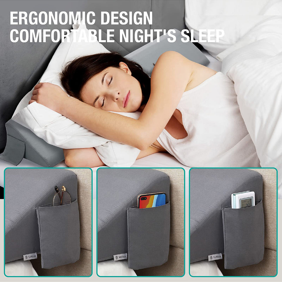 Vekkia Bed Wedge Pillow/Headboard Pillow/Mattress Wedge Twin,Bed Gap Filler to Fill Gap (0-6") Between Headboard and Mattress