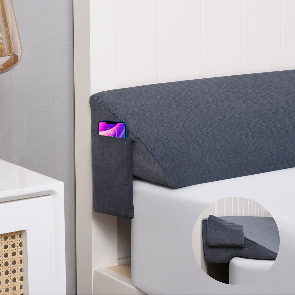 Vekkia Bed Wedge Pillow/Headboard Pillow/Mattress Gap Filler,Bed Heaboard Gap Filler to Fill Gap (0-5.5") Between headboard and Mattress for Better Sleep