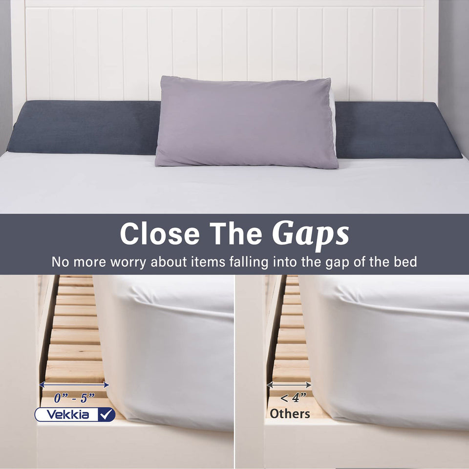 Vekkia Bed Wedge Pillow/Headboard Pillow/Mattress Gap Filler,Bed Heaboard Gap Filler to Fill Gap (0-5.5") Between headboard and Mattress for Better Sleep