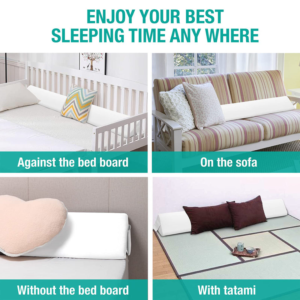 Vekkia Size Bed Wedge Pillow Gap Filler/Headboard Pillow/Mattress Wedge Fill Gap (0-6") Between Headboard and Mattress