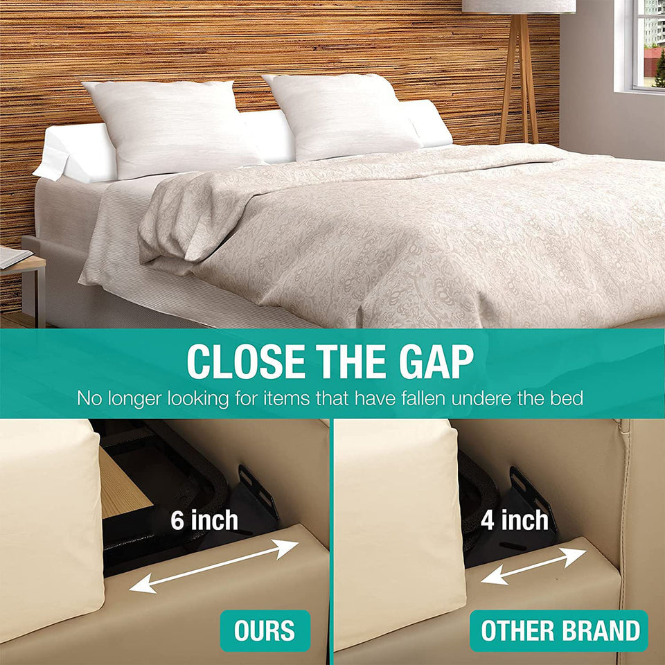 Vekkia Size Bed Wedge Pillow Gap Filler/Headboard Pillow/Mattress Wedge Fill Gap (0-6") Between Headboard and Mattress