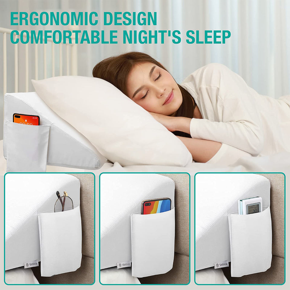 Vekkia Size Bed Wedge Pillow Gap Filler/Headboard Pillow/Mattress Wedge Fill Gap (0-6") Between Headboard and Mattress