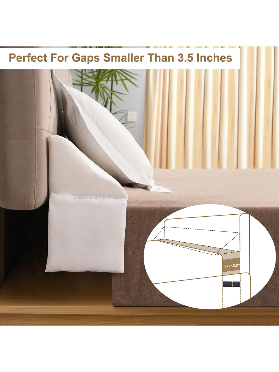 Vekkia Bed Wedge Gap Filler Pillow King/Mattress Wedge Gap Filler/Headboard Pillow/Bed Gap Filler Used for Close The Gap (0-3.5") Between Headboard and Mattress