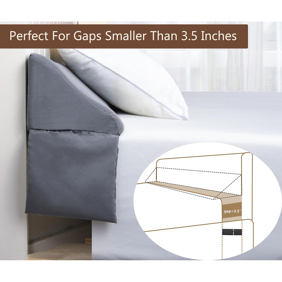 Vekkia Bed Wedge Pillow/Headboard Pillow/Foam Mattress Wedge,Bed Gap Filler to Close Gap (0-3.5") Between Headboard and Mattress