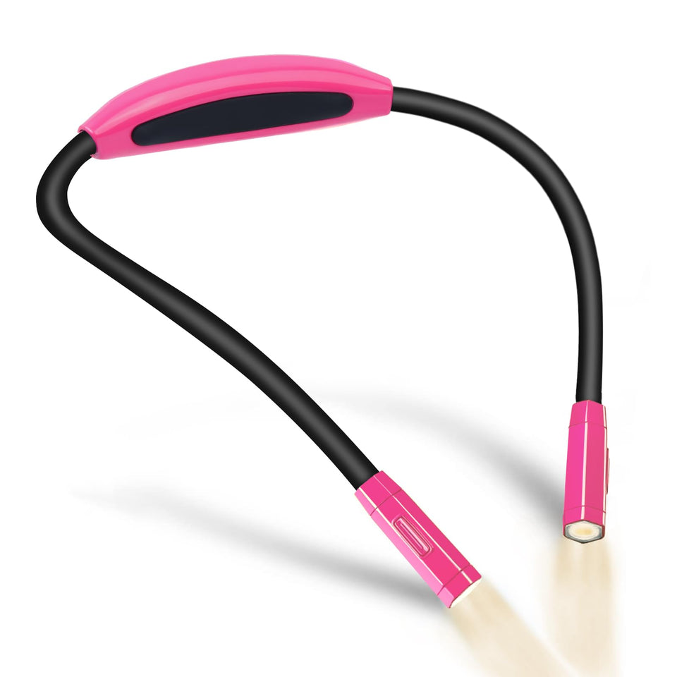 Vekkia Lightweight Neck Reading Light, Book Light for Reading in Bed, Neck Light for Knitting,3 Colors,9 Brightness,Rechargeable,Hand Free,Portable,Long Lasting,Suitable for Crocheting,Sewing,Craft