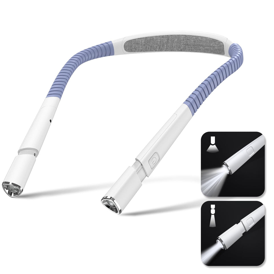 Vekkia Reading Light, Retractable Neck Light, Reading Lights for Books in Bed, 2 Color&5 Brightness, Rechargeable, Long Lasting, Perfect Book Lights for Reading at Night, Knitting,Crafting,Repairing