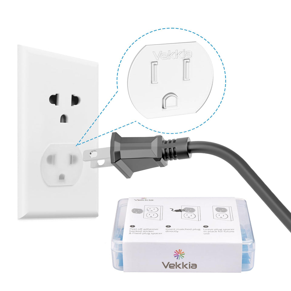 Vekkia Loose Outlet Fix Plug Spacers, Keep Your Loose Socket Jack Snug for Power Plug,Plug Fixer Stickers Prevent Extender, Adapter from Falling Out Easily or Cutting Off Electricity