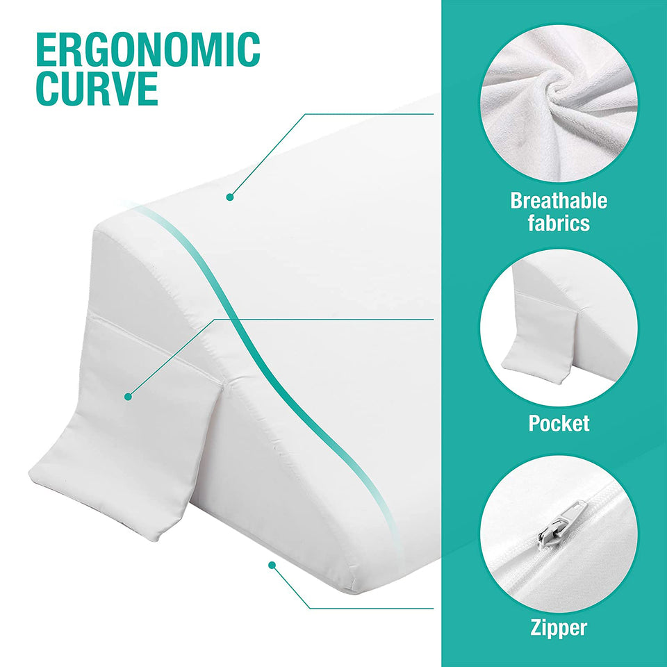 Vekkia Size Bed Wedge Pillow Gap Filler/Headboard Pillow/Mattress Wedge Fill Gap (0-6") Between Headboard and Mattress