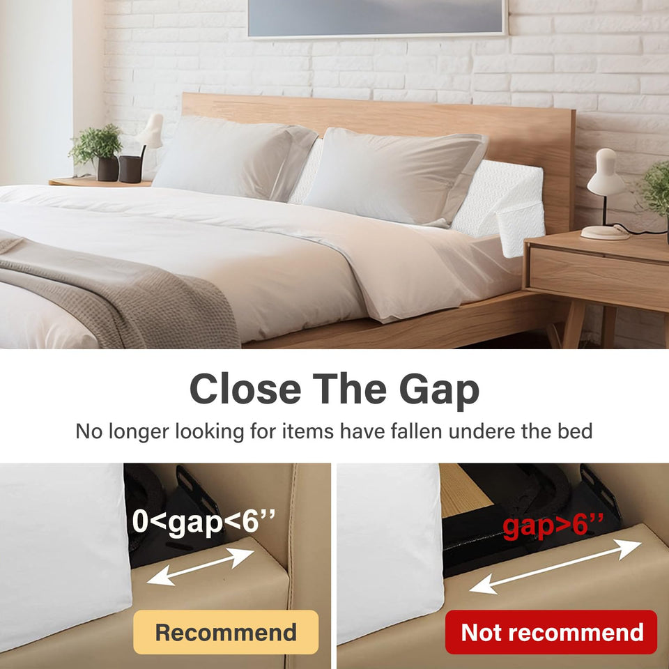 Vekkia Bed Wedge Pillow for Headboard Gap/Mattress Gap Filler/Headboard Pillow/Bed Wedge Gap Filler,Stop Loosing Your Pillows