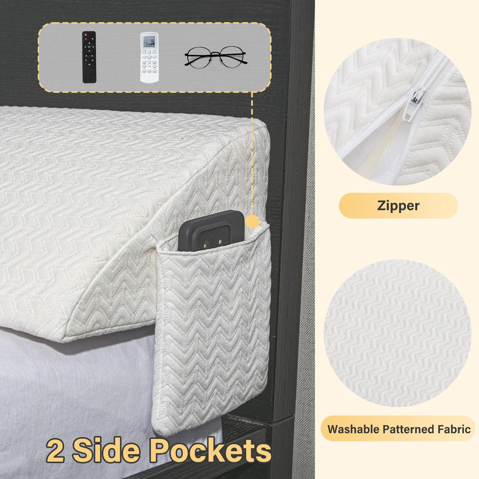 Vekkia Bed Wedge Pillow for Headboard Gap/Mattress Gap Filler/Headboard Pillow/Bed Wedge Gap Filler,Stop Loosing Your Pillows