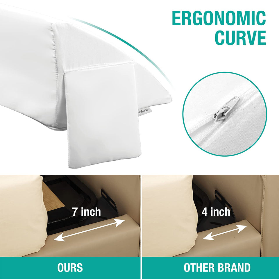 Vekkia Bed Wedge Pillow for Headboard/Wedge Pillow Headboard/Bed Gap Filler/Headboard Pillow,Pillow Wedge for Headboard Gap Between Mattress and Headboard,Stop Loosing Your Pillows