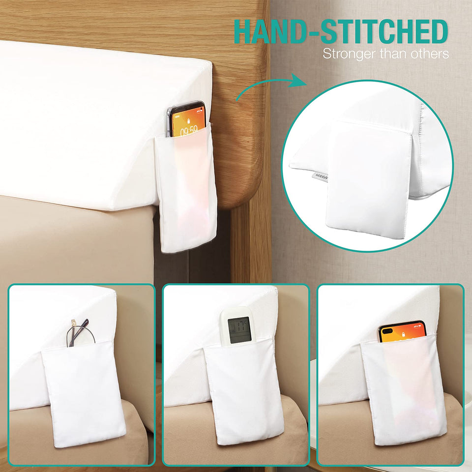 Vekkia Bed Wedge Pillow for Headboard/Wedge Pillow Headboard/Bed Gap Filler/Headboard Pillow,Pillow Wedge for Headboard Gap Between Mattress and Headboard,Stop Loosing Your Pillows