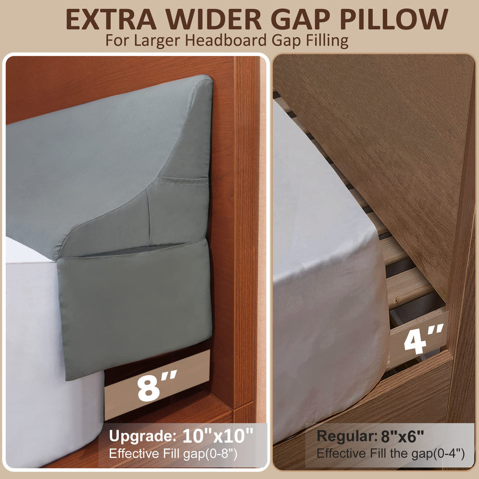 Vekkia Bed Wedge Pillow for Headboard Gap/Extra Wider10 Bed wedge Gap Filler,Mattress Wedge Fill Wider Gap (0-8") Between Headboard and Mattress