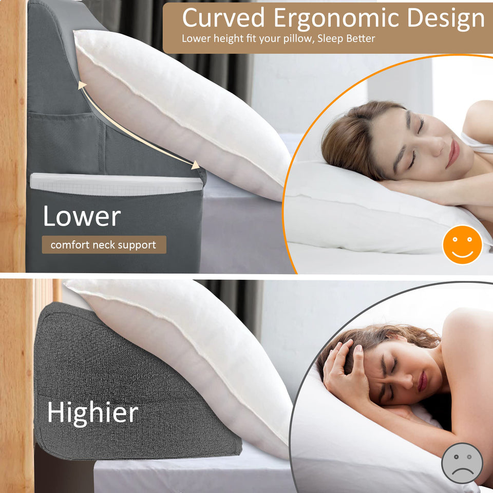 Vekkia Bed Wedge Pillow for Headboard Gap/Extra Wider10 Bed wedge Gap Filler,Mattress Wedge Fill Wider Gap (0-8") Between Headboard and Mattress