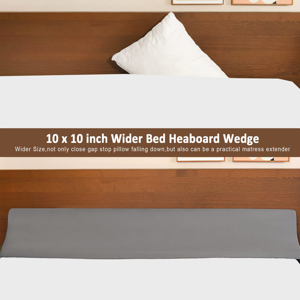 Vekkia Bed Wedge Pillow for Headboard Gap/Extra Wider10 Bed wedge Gap Filler,Mattress Wedge Fill Wider Gap (0-8") Between Headboard and Mattress