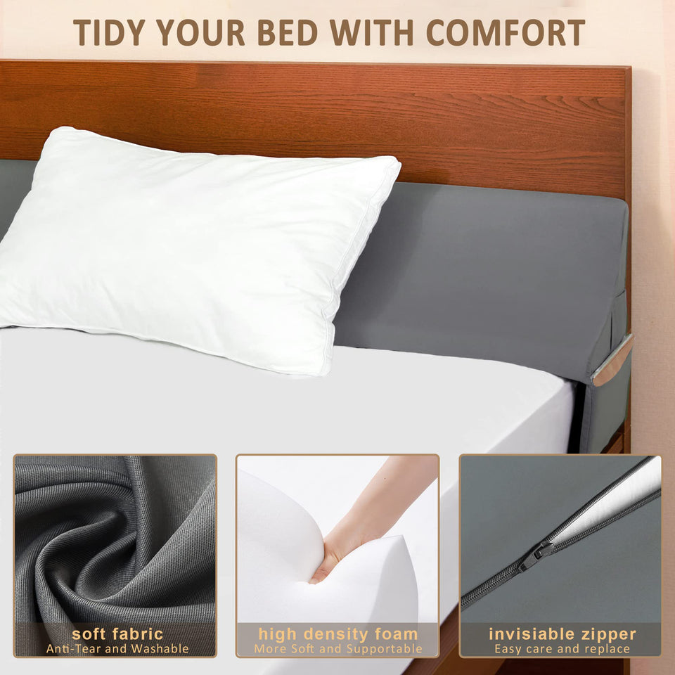 Vekkia Bed Wedge Pillow for Headboard Gap/Extra Wider10 Bed wedge Gap Filler,Mattress Wedge Fill Wider Gap (0-8") Between Headboard and Mattress